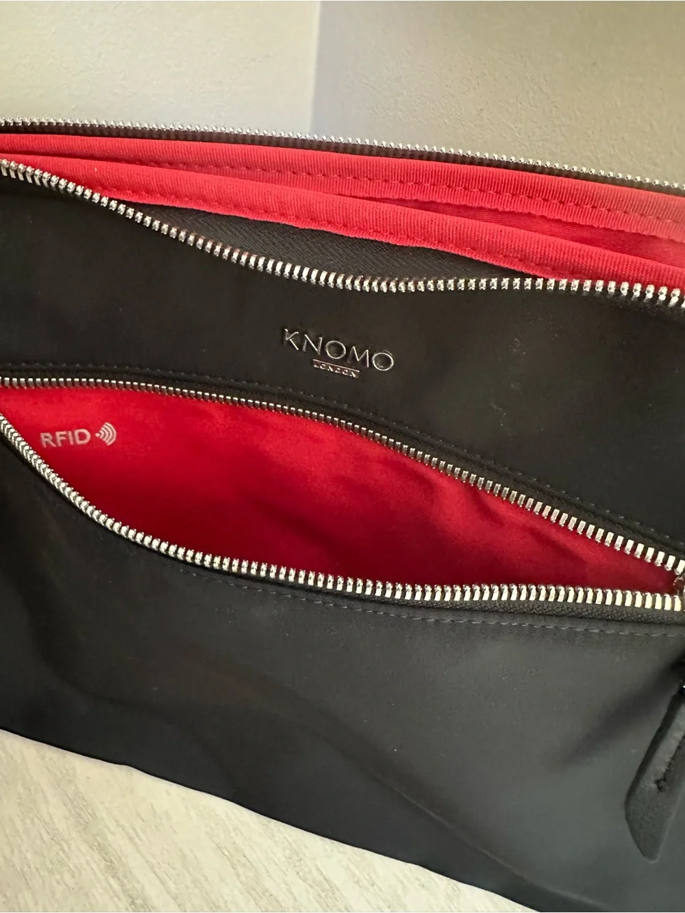 Knomo Slim Black Laptop and Document Bag